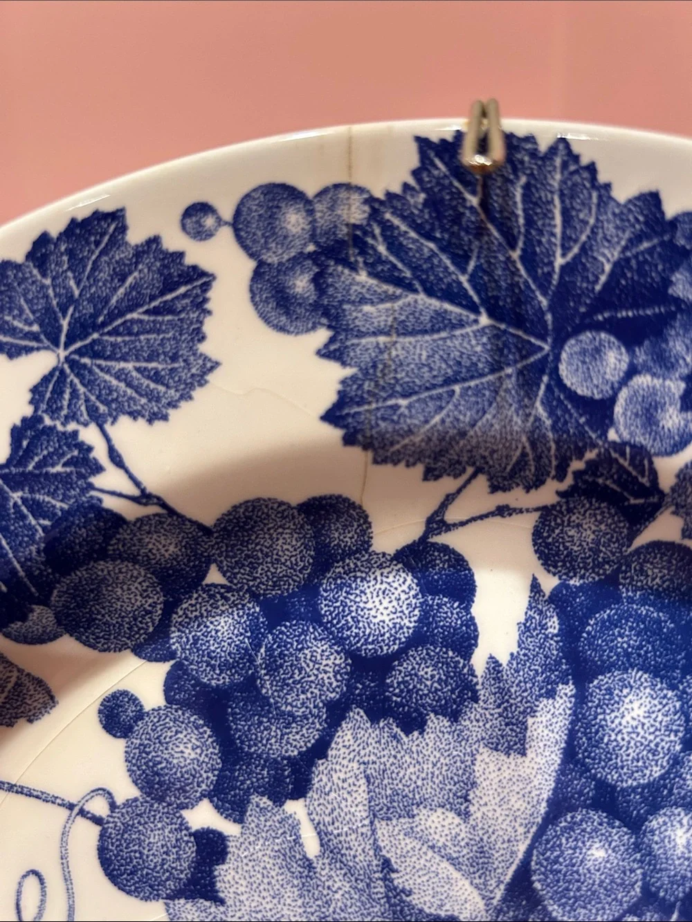 Blue Vine Decorative Serving Plate - White and Blue Made in Italy